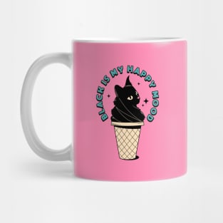 Ice Cream Black Cat in pink Mug